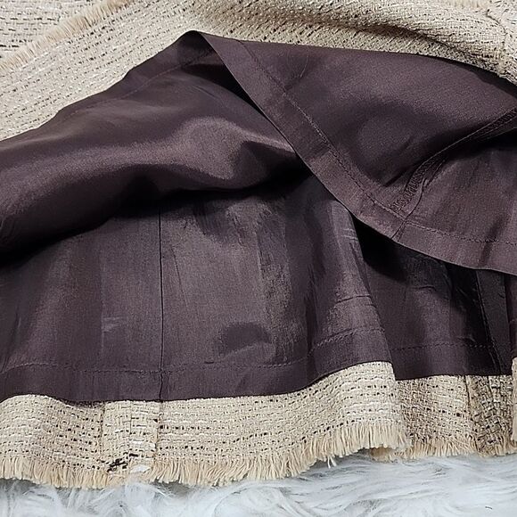 Tweed and Chocolate Brown Skirt Size 14 97% cotton - Picture 3 of 5